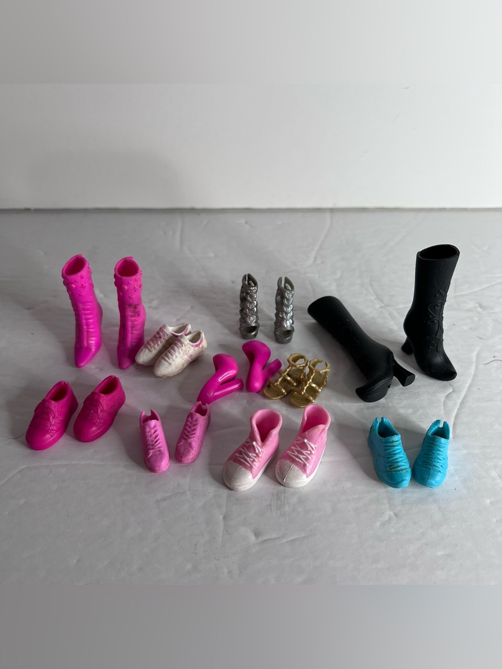 Barbie Doll Shoe Lot Of 10 Pairs Boots Sneakers Heels Pink
